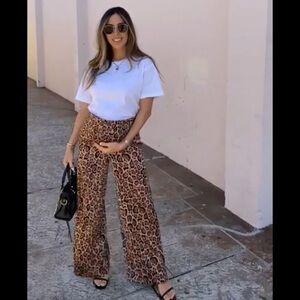 NWOT Amazon The Drop Sivan Ayla Leopard Flare Pants